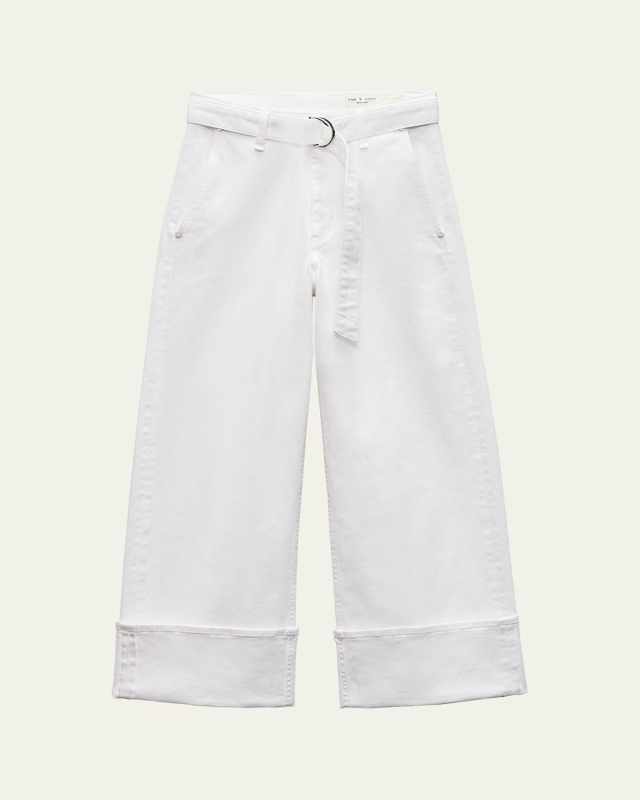 Andi High-Rise Wide-Leg Ankle Jeans with Belt